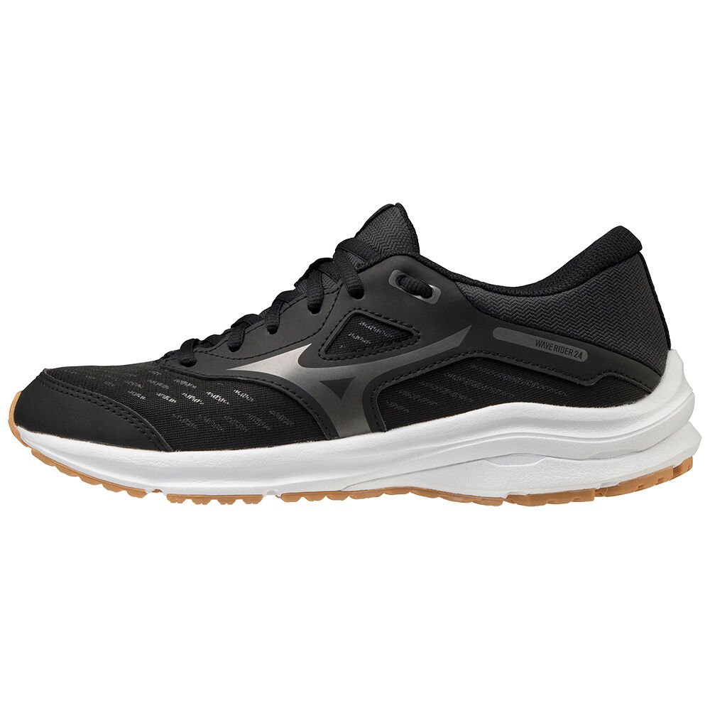 Mizuno Wave Rider 24 - Bayan Koşu Ayakkabısı - Siyah/Gri Türkiye (NMYAUK-280)